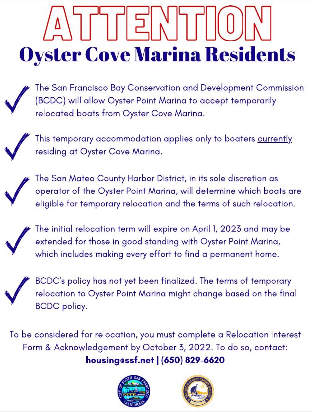 Oyster Point Marina Rules